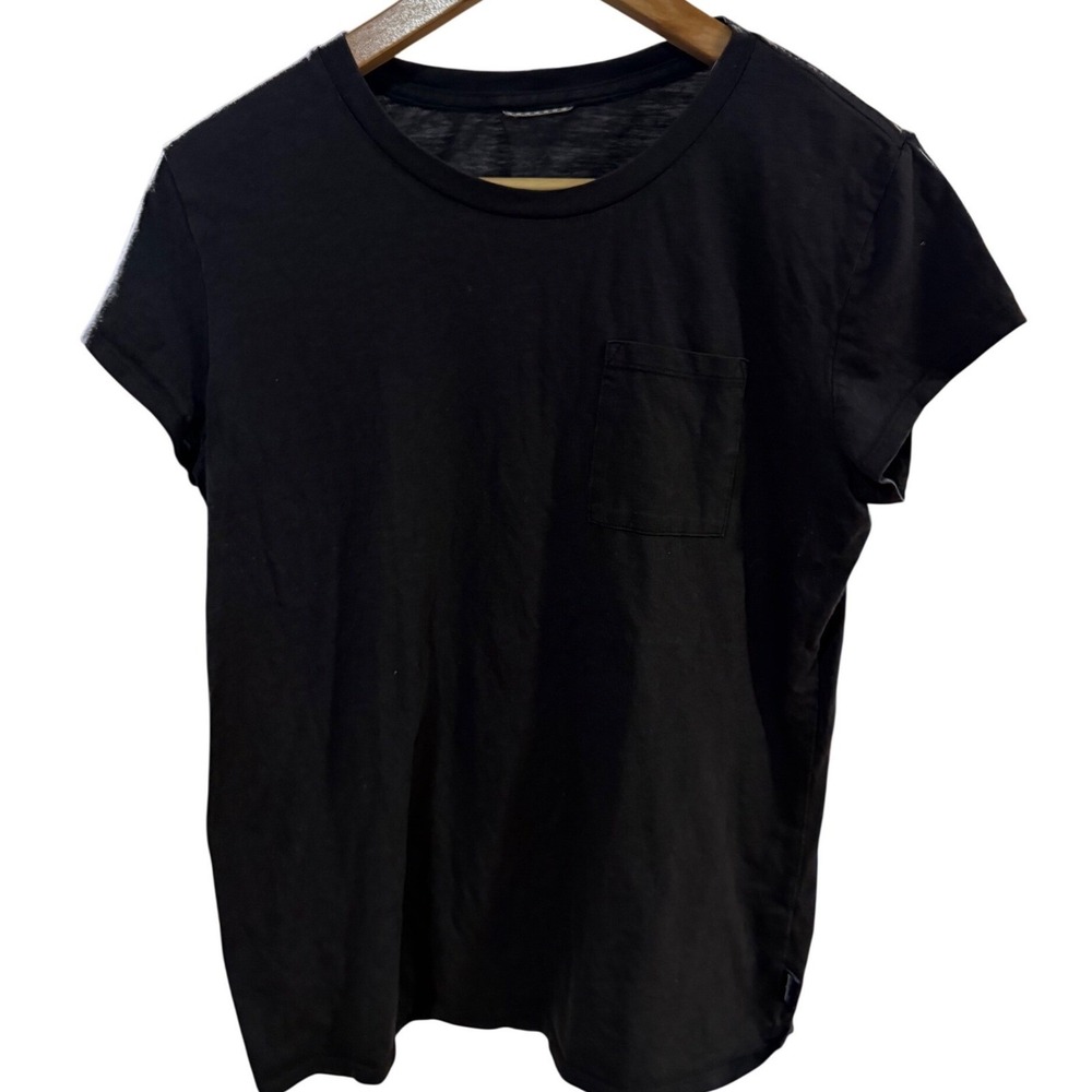 Patagonia Womens Short Sleeve Pocket T-Shirt Charcoal Black Slub Jersey Medium‎